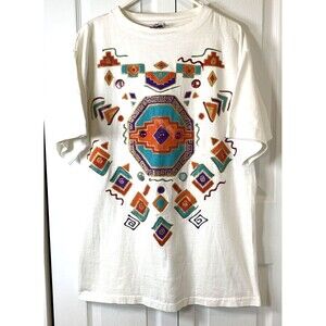 Sweet Blondie T-Shirt Womens One Size Aztec Graphics/ Gold Thread Embroidery Vac